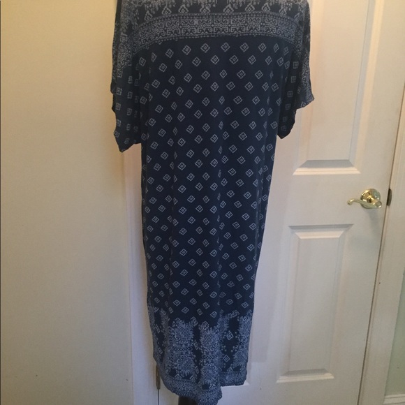 Lucky Brand scoop neck blue printed tee dress - Picture 5 of 8